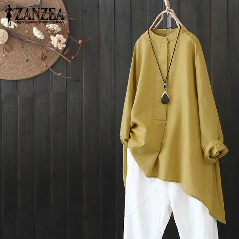 2019 Plus Size ZANZEA Spring Women Casual Solid O Neck Long Sleeve Loose Long Shirt Vestidos Retro Cotton Linen Irregular Blouse
2019 Plus Size ZANZEA Spring Women Casual Solid O Neck Long Sleeve Loose Long Shirt Vestidos Retro Cotton Linen Irregular Blouse