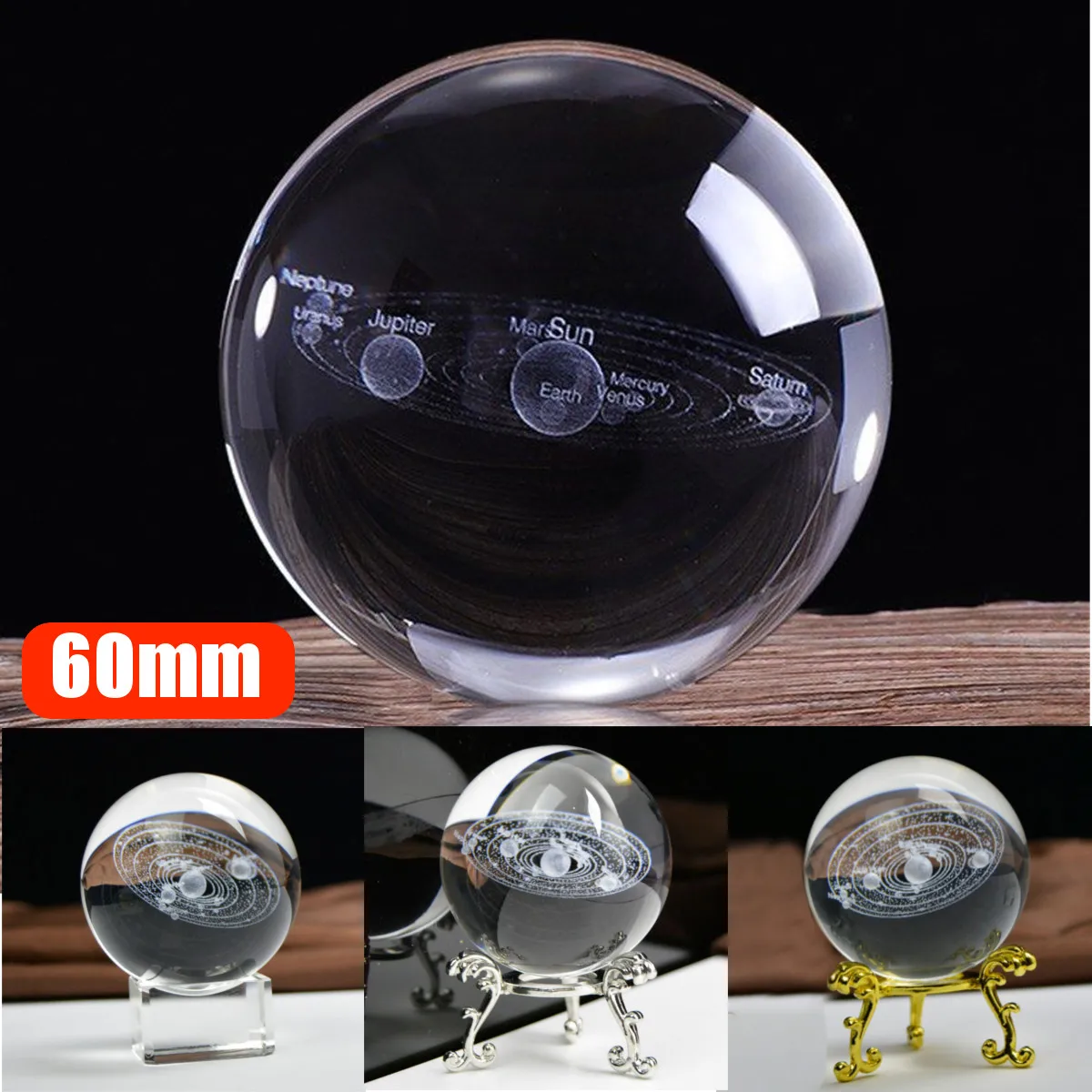 6cm Laser Engraved Quartz Solar System Ball 3D Miniature Planet Model LED Crystal Ball Sphere Globe Astrophile Home Decor New
6cm Laser Engraved Quartz Solar System Ball 3D Miniature Planet Model LED Crystal Ball Sphere Globe Astrophile Home Decor New