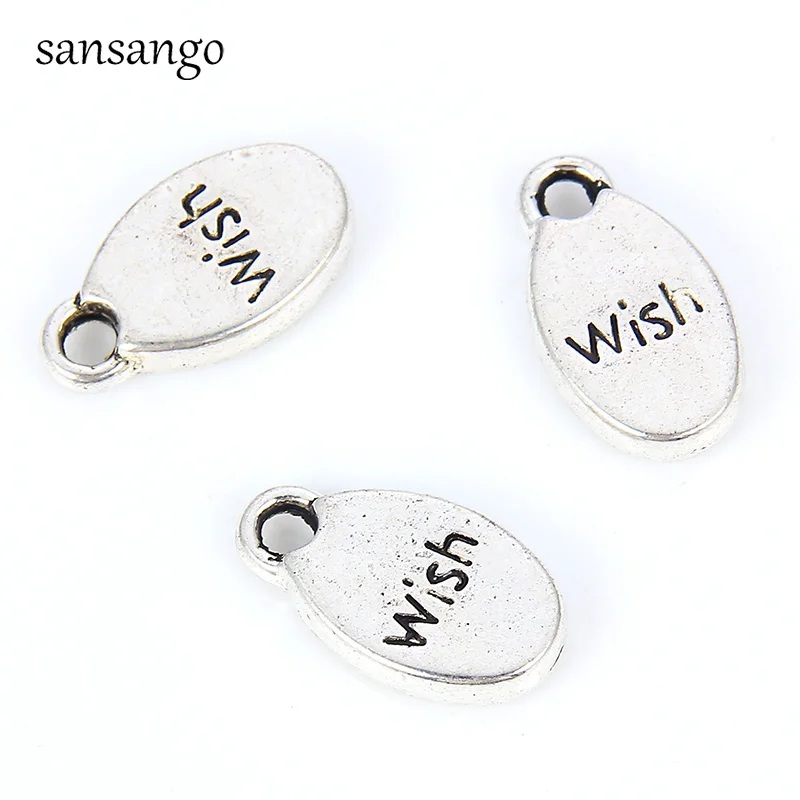 10pcs Tibetan Silver Oval Wish Letter Small Charms Pendant For Women Men Jewelry DIY Making Necklace Bracelet Accessories
10pcs Tibetan Silver Oval Wish Letter Small Charms Pendant For Women Men Jewelry DIY Making Necklace Bracelet Accessories