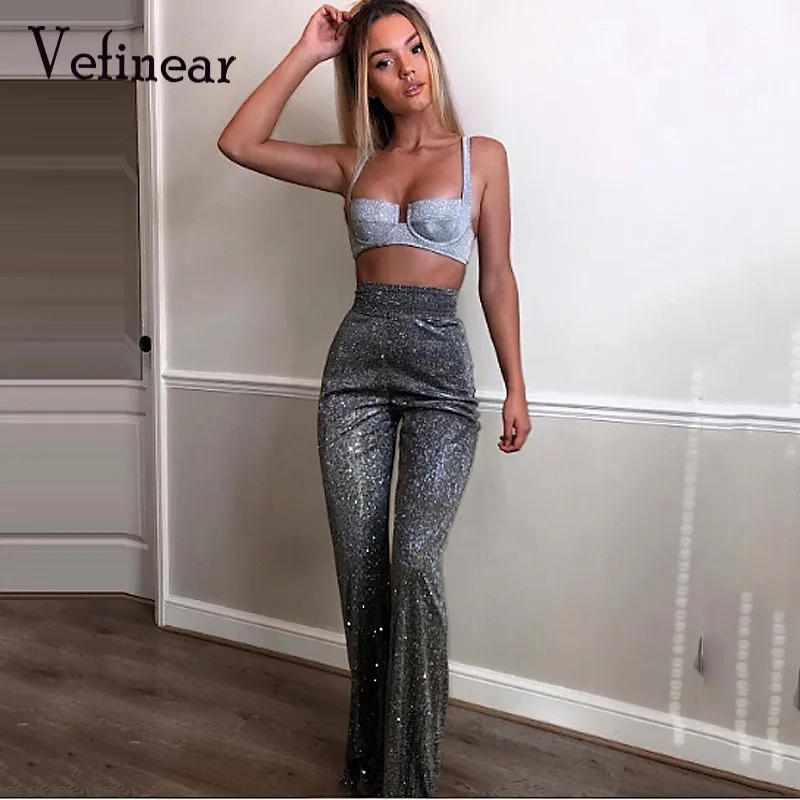 Vefinear 2019 New 2 Piece Set Women Deep V Neck Sexy Two Piece Set Glitter Two Piece Set Shiny Bling Top And Pants Women Set XL
Vefinear 2019 New 2 Piece Set Women Deep V Neck Sexy Two Piece Set Glitter Two Piece Set Shiny Bling Top And Pants Women Set XL