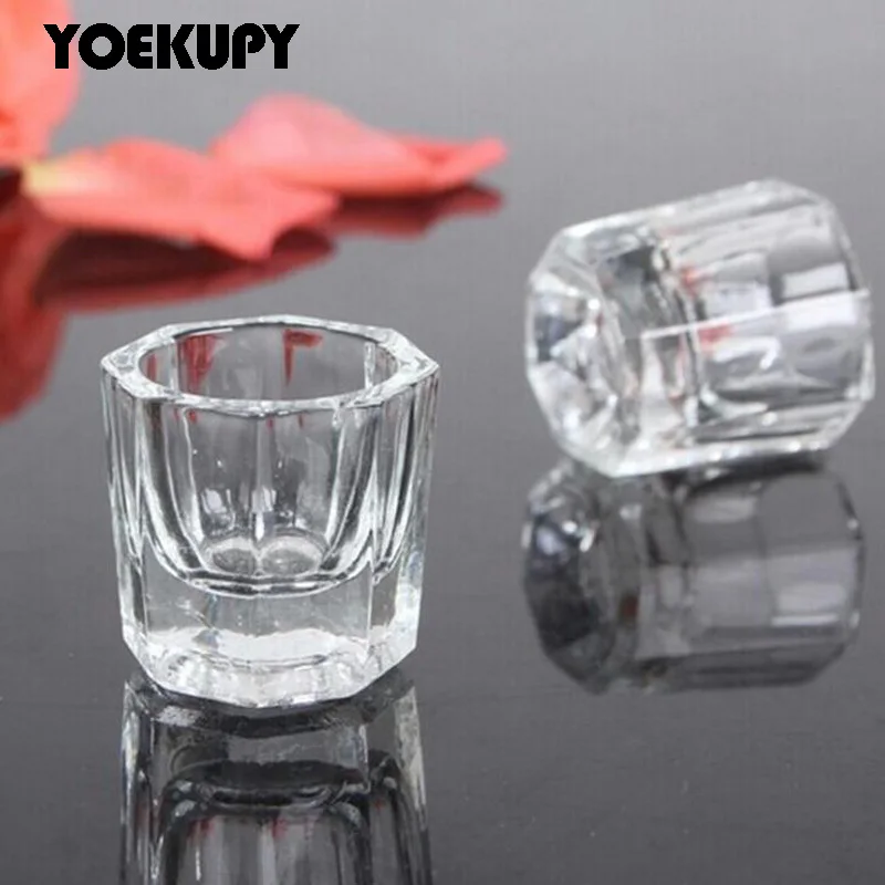 

5pcs Clear Glass Crystal Cup Nail Art Acrylic Liquid Powder Storage Dappen Mini Dish Bowl Glassware Tool Manicure Art Equipment