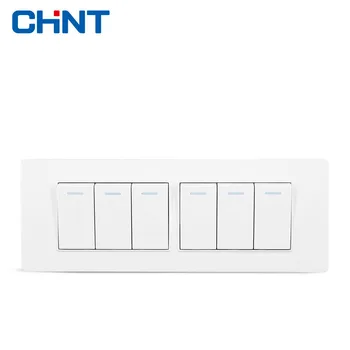 CHINT Four Position Six Gang Two Way 10A Switch Panel 118 Type Switch Can Single Control NEW5D Steel Frame Hyun White
CHINT Four Position Six Gang Two Way 10A Switch Panel 118 Type Switch Can Single Control NEW5D Steel Frame Hyun White