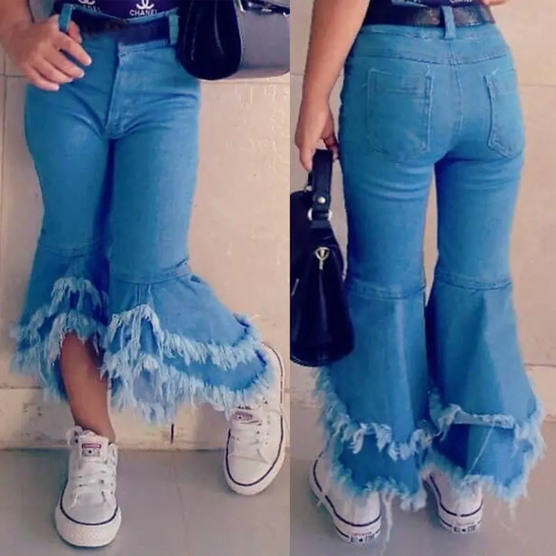 Fashion Girls Jeans Toddler Denim Ruffle Layered Flare Irregular Pants Slacks Long Pants Blue Denim Trousers for 2-7Years Old
Fashion Girls Jeans Toddler Denim Ruffle Layered Flare Irregular Pants Slacks Long Pants Blue Denim Trousers for 2-7Years Old