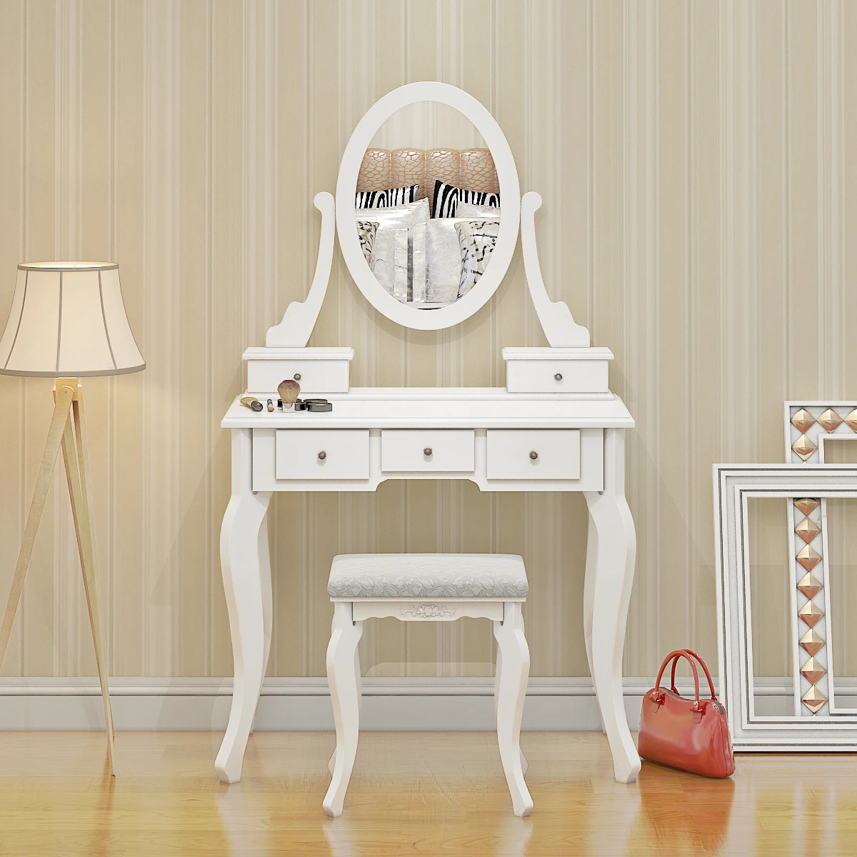 Panana Luxury Wooden Dressing Table Makeup & Stool Mirrors Jewellery Cabinet 4 Drawers 360° Spinning Mirror
Panana Luxury Wooden Dressing Table Makeup & Stool Mirrors Jewellery Cabinet 4 Drawers 360° Spinning Mirror