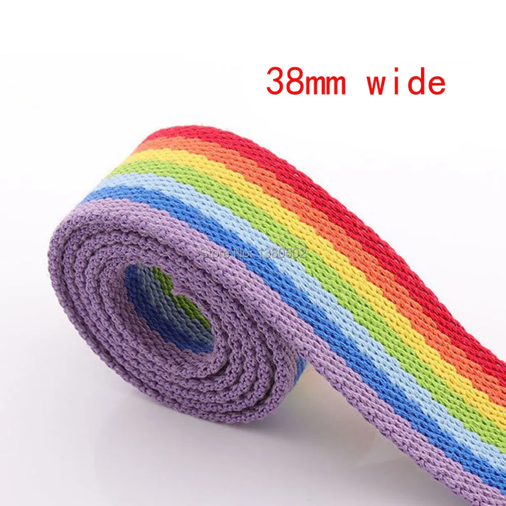 5Yards 38mm Stripe Colorful Canvas Fabric Rainbow Webbing for belt Bag garment strap Key fobs accessories
5Yards 38mm Stripe Colorful Canvas Fabric Rainbow Webbing for belt Bag garment strap Key fobs accessories
