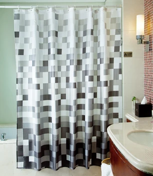 Waterproof and Mildew Free Bath Curtain, Gray Mosaic Printed , Bathroom curtain or Shower Curtain Liner , Fabric Shower Curtain 
Waterproof and Mildew Free Bath Curtain, Gray Mosaic Printed , Bathroom curtain or Shower Curtain Liner , Fabric Shower Curtain