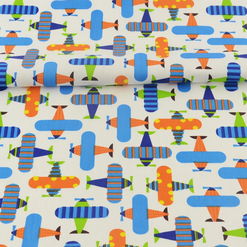 Scrapbooking Tissue Crafts Quilting Patchwork Cotton Fabric Blue Cartoon Airplane Design Sewing Cloth Decoration Bedding Twill
Scrapbooking Tissue Crafts Quilting Patchwork Cotton Fabric Blue Cartoon Airplane Design Sewing Cloth Decoration Bedding Twill