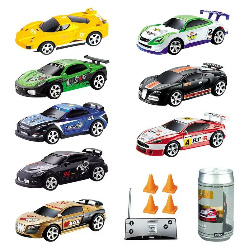 

8 Colors Coke Can Mini RC Car Radio Remote Control Micro Racing Car 27Mhz, 40Mhz High Speed Drift Car Model Toy For Kids Gift