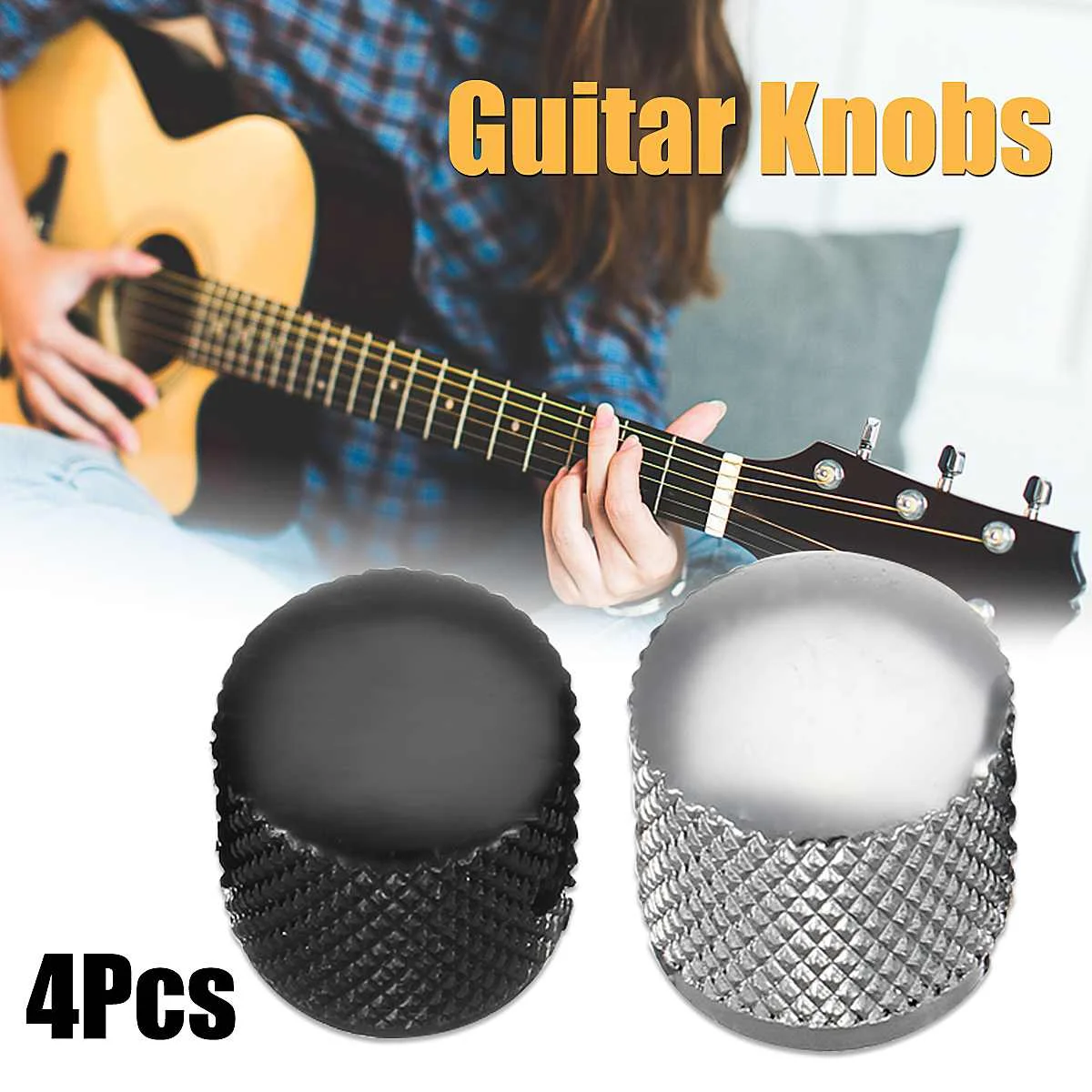 4Pcs/lot Black Chrome Dome Knob Tone Volume Control Amplifier Knobs Musical Instruments Parts for Brass Electric Guitar
4Pcs/lot Black Chrome Dome Knob Tone Volume Control Amplifier Knobs Musical Instruments Parts for Brass Electric Guitar