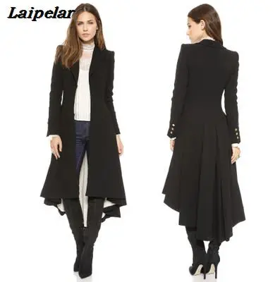 2018 Autumn and Winter New Woolen Coat Female Lapel Suit Cufflinks Folds Swallowtail Women's Woolen Coat Laipelar
2018 Autumn and Winter New Woolen Coat Female Lapel Suit Cufflinks Folds Swallowtail Women's Woolen Coat Laipelar