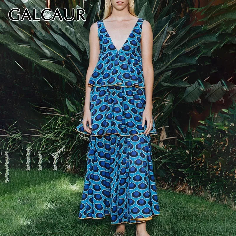 GALCAUR Hit Color Print Sleeveless Female Dress V Neck Off Shoulder High Waist Ruffles Bandage Midi Dresses Women Fashion 2019
GALCAUR Hit Color Print Sleeveless Female Dress V Neck Off Shoulder High Waist Ruffles Bandage Midi Dresses Women Fashion 2019