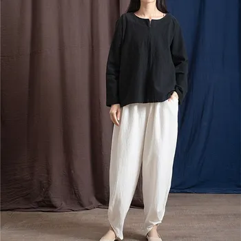 New Arrival Ladies Solid Elastic Waist Loose Pants Spring Summer Vintage Cotton Linen Harem Pants
New Arrival Ladies Solid Elastic Waist Loose Pants Spring Summer Vintage Cotton Linen Harem Pants