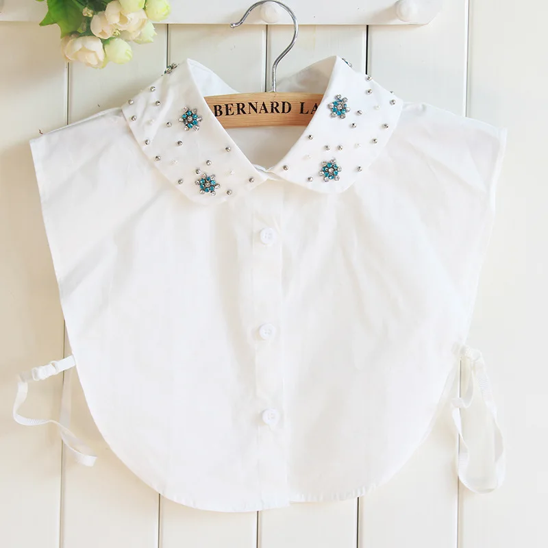 Pure Cotton Luxurious Color Rhinestone Shirt Dickie Decoration Fake Collar removable Women Necklaces Blouse Detachable
Pure Cotton Luxurious Color Rhinestone Shirt Dickie Decoration Fake Collar removable Women Necklaces Blouse Detachable