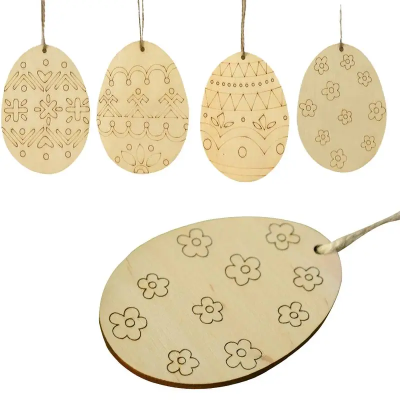 Wooden Easter Egg Small Pendant 4pcs With 4 Hemp Rope DIY Handmade Home Decoration Party Garden Pendant For Products
Wooden Easter Egg Small Pendant 4pcs With 4 Hemp Rope DIY Handmade Home Decoration Party Garden Pendant For Products