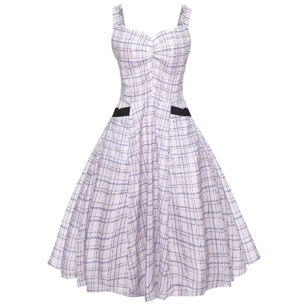 Joineles Checks Print Retro Dress Little V Neck Sleeveless Pin Up Women Vintage Dress Summer Vestidos 60s Dress With Two Pockets
Joineles Checks Print Retro Dress Little V Neck Sleeveless Pin Up Women Vintage Dress Summer Vestidos 60s Dress With Two Pockets