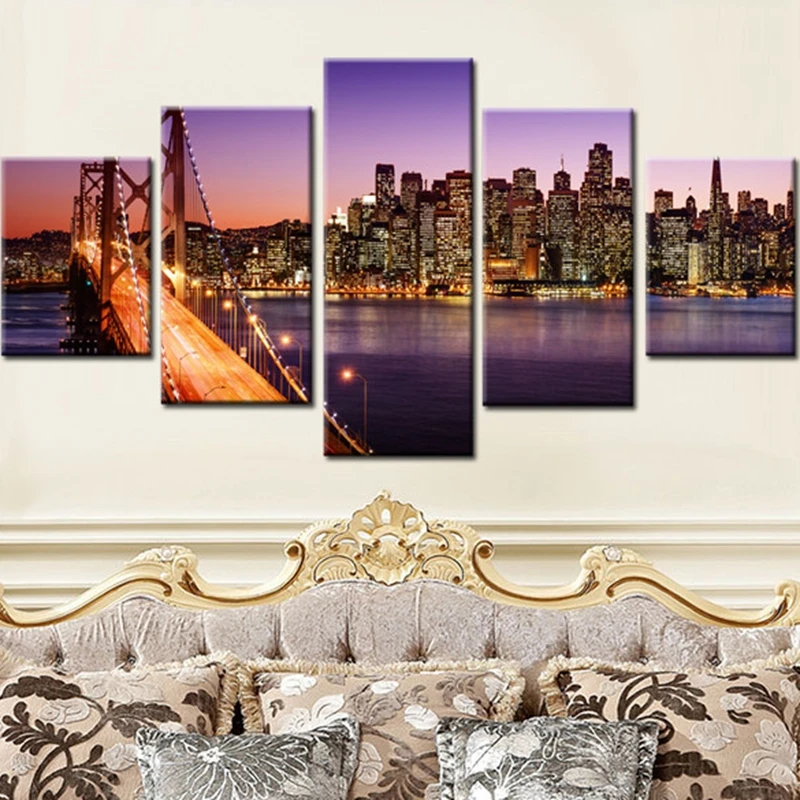 Canvas HD Prints Posters Home Decor For Living Room 5 Pieces San Francisco At Night Modular Picture Paintings Wall Art Framework
Canvas HD Prints Posters Home Decor For Living Room 5 Pieces San Francisco At Night Modular Picture Paintings Wall Art Framework