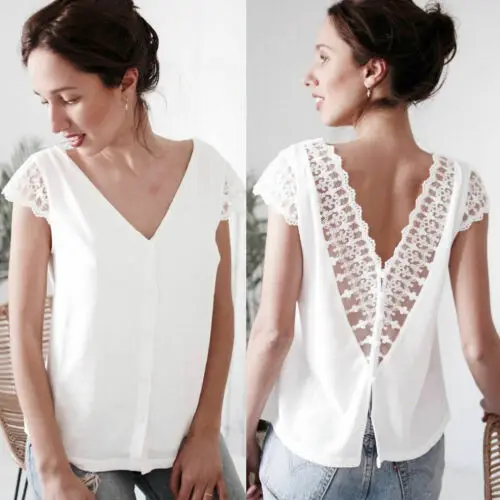 Women Tshirt Summer Women Elegant Chiffon Sleeveless Vest T Shirt Casual Ladies Lace Top Girls Clothes 2019
Women Tshirt Summer Women Elegant Chiffon Sleeveless Vest T Shirt Casual Ladies Lace Top Girls Clothes 2019