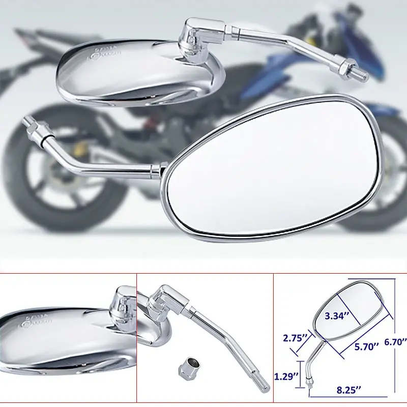 1 Pair Universal Motorcycle Scooter ATV Chrome Rear View Mirrors 10mm Thread For HONDA VTX 1300 1800 VTX1300 VTX1800
1 Pair Universal Motorcycle Scooter ATV Chrome Rear View Mirrors 10mm Thread For HONDA VTX 1300 1800 VTX1300 VTX1800