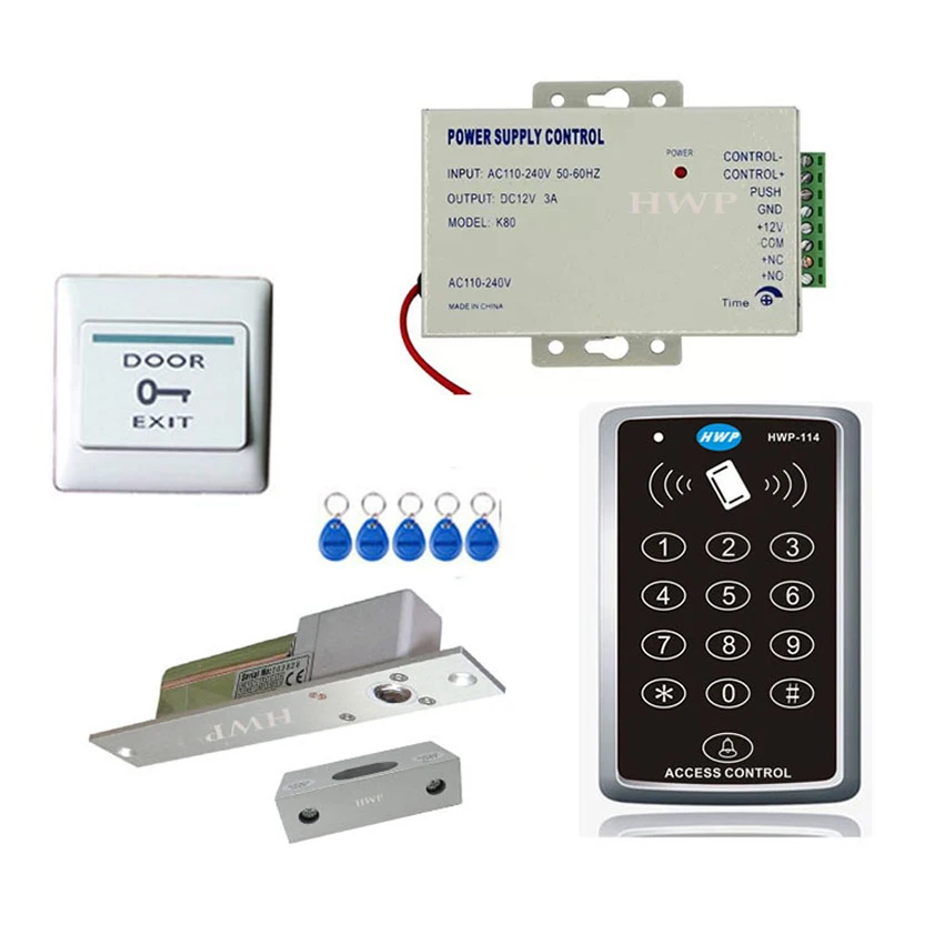 RFID Access Control Lock System Kit Set 125KHz EM Card Reader With Bolt Lock Electric Strike Bolt Lock For Home Office
RFID Access Control Lock System Kit Set 125KHz EM Card Reader With Bolt Lock Electric Strike Bolt Lock For Home Office