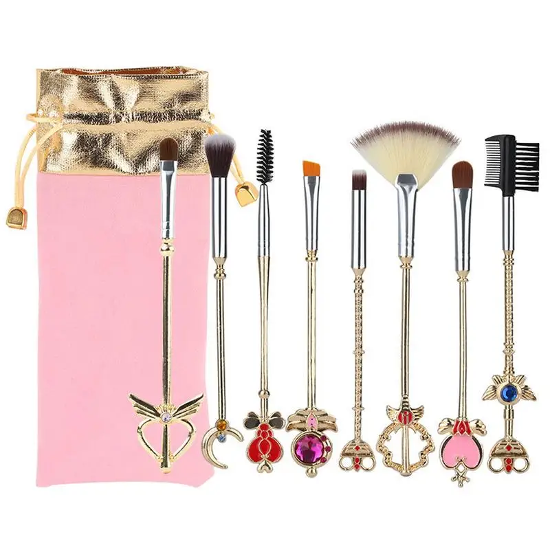 New 8pcs Makeup Brush Set Sailor Moon Makeup Brushes Metal Handles Magical Girl Cute Portable Magical Makeup Brush Beauty Tools
New 8pcs Makeup Brush Set Sailor Moon Makeup Brushes Metal Handles Magical Girl Cute Portable Magical Makeup Brush Beauty Tools