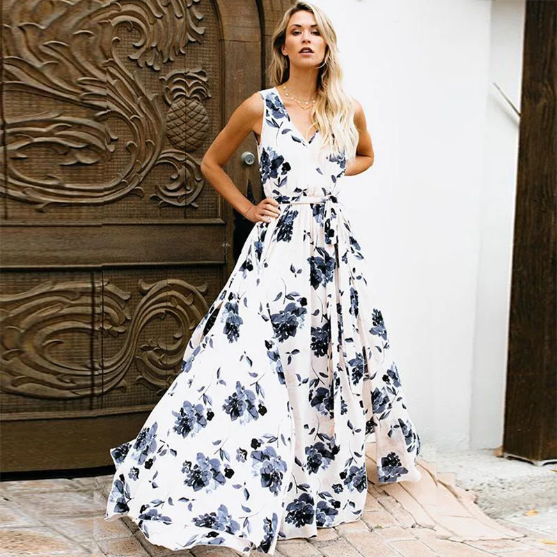 Women Bohemian Maxi Party Dress Summer 2019 Vintage Printing Loose Long Dress Rode Femme Garment Elegant Bandage Dresses
Women Bohemian Maxi Party Dress Summer 2019 Vintage Printing Loose Long Dress Rode Femme Garment Elegant Bandage Dresses