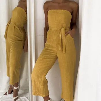 2019 Hot Sale Fashion Female Solid Beach Casual Thin Jumpsuits Loose Ladies Summer Strapless Wide Leg Long Rompers
2019 Hot Sale Fashion Female Solid Beach Casual Thin Jumpsuits Loose Ladies Summer Strapless Wide Leg Long Rompers