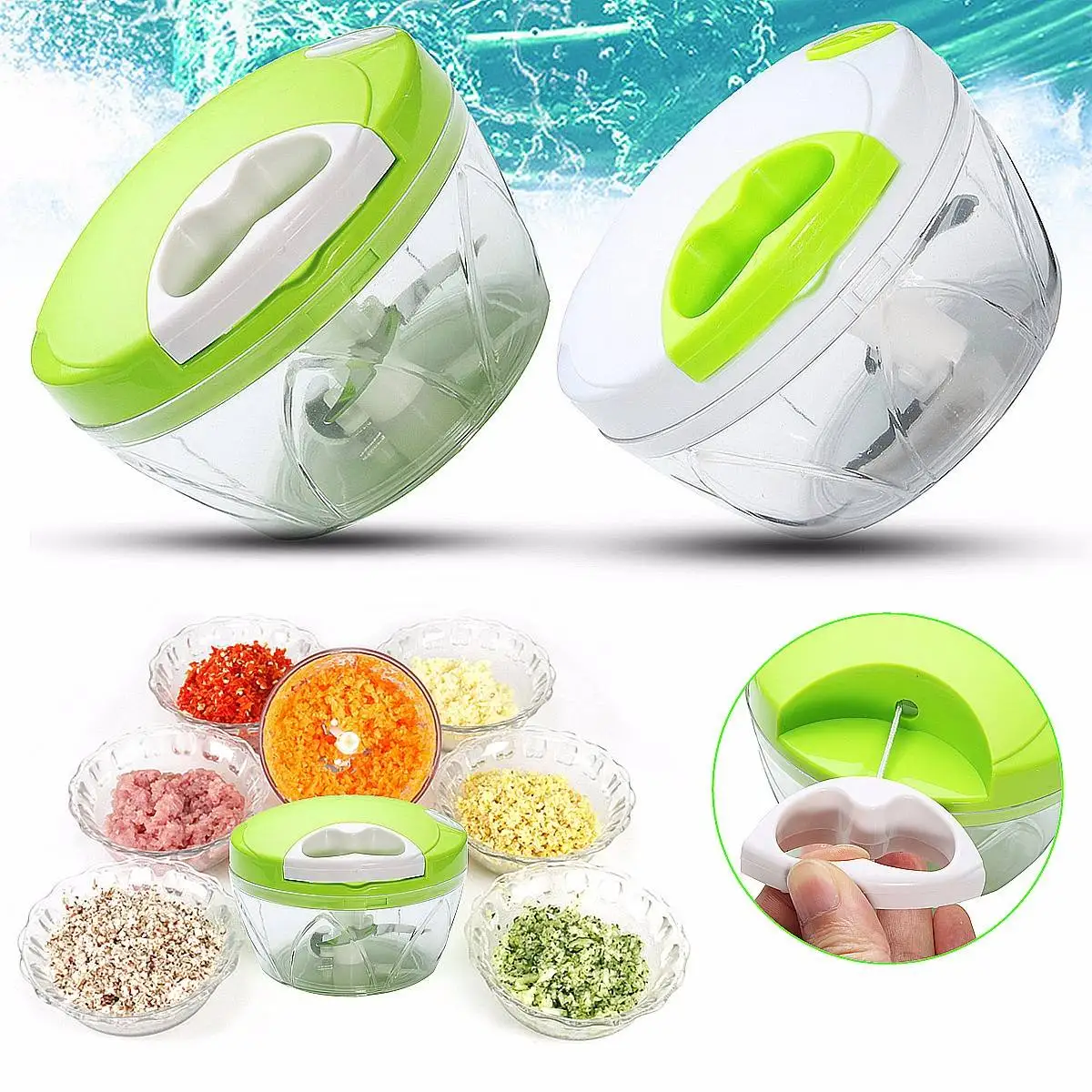Food Fruits Chopper Manual Pulling Mincer Blende Crusher Dicer Slicer Cutter Kitchen Meat/Vegetable Choppers with A Cord Pulling
Food Fruits Chopper Manual Pulling Mincer Blende Crusher Dicer Slicer Cutter Kitchen Meat/Vegetable Choppers with A Cord Pulling