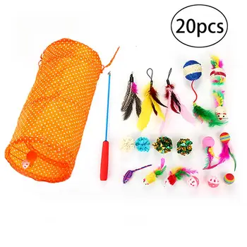 20Pcs Funny Cat Interactive Toy Set Mice Cat Tunnel Cat Feather Teaser Crinkle Plastic Bell Balls for Cat Kitty Kitten Pet
20Pcs Funny Cat Interactive Toy Set Mice Cat Tunnel Cat Feather Teaser Crinkle Plastic Bell Balls for Cat Kitty Kitten Pet
