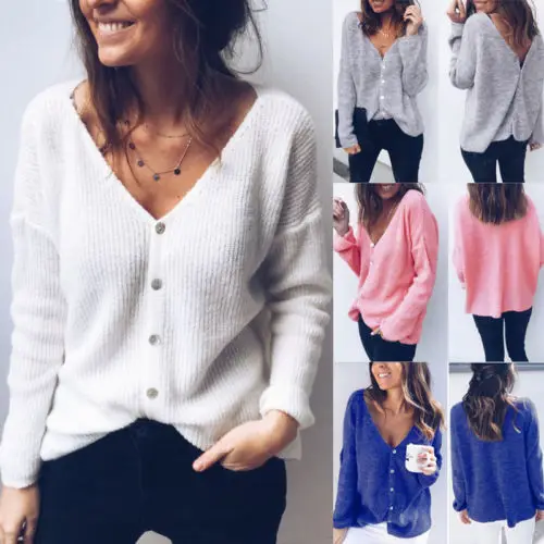 Newly Women V-Neck Cardigan Button Down Knittwear Long Sleeve Knit Sweater Coat Solid Color Loose Lady Top
Newly Women V-Neck Cardigan Button Down Knittwear Long Sleeve Knit Sweater Coat Solid Color Loose Lady Top