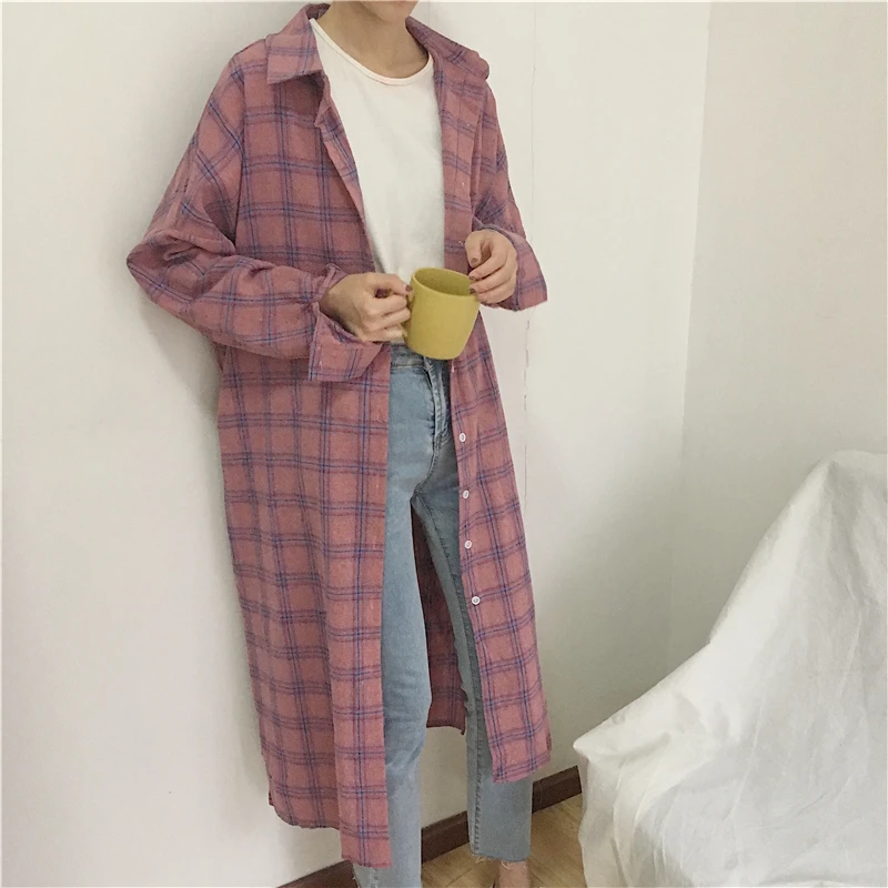 Real Photos Female Long Casual Plaid Shirts Cardigans Women Soft Grid Shirts Blouses Loose Tops For Girls DX890
Real Photos Female Long Casual Plaid Shirts Cardigans Women Soft Grid Shirts Blouses Loose Tops For Girls DX890