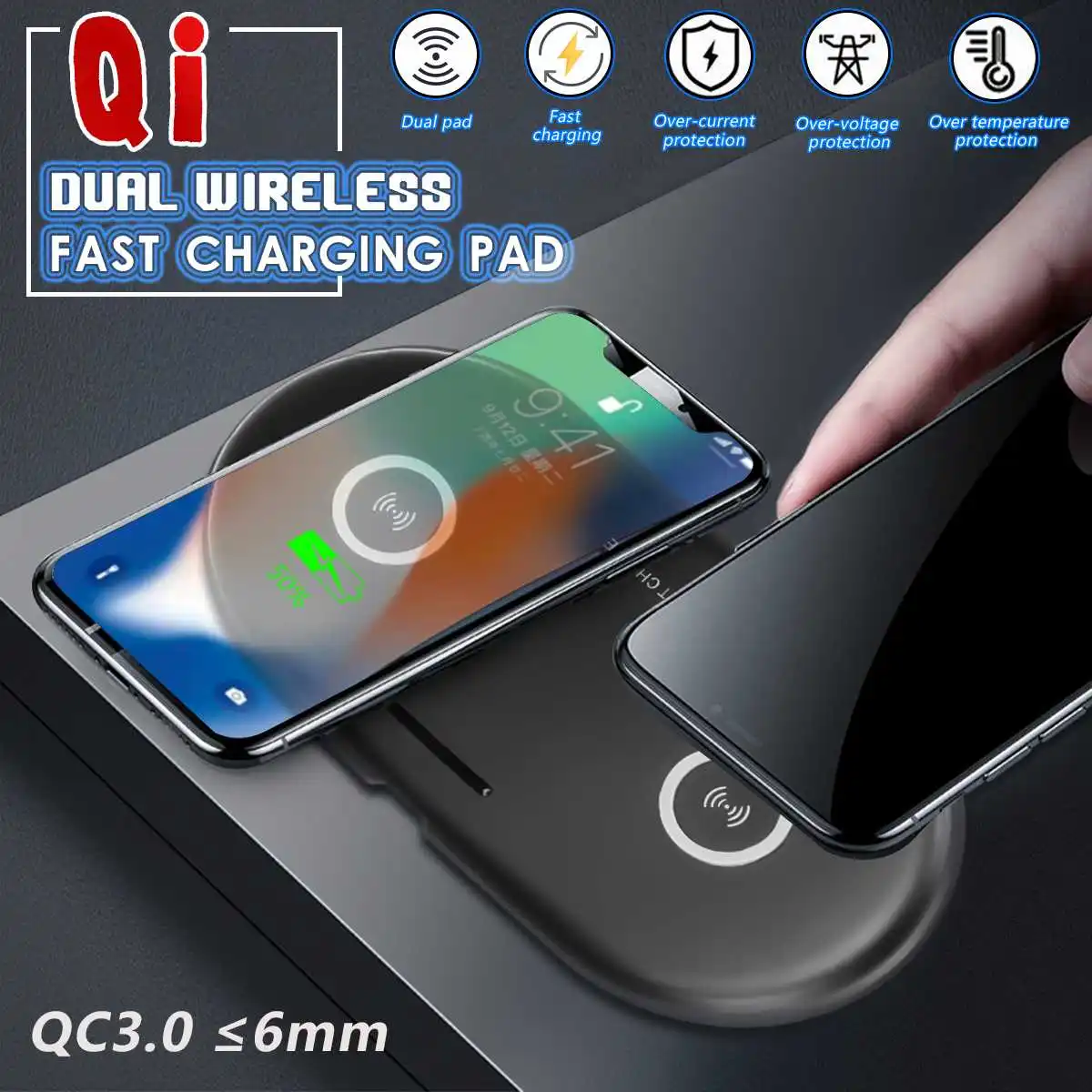 5W Qi Dual Seat Wireless Charger For iPhone X 8 for Samsung S9 S8 S7 Note 8 Fast Charging Wireless Desktop Charger Charging pad
5W Qi Dual Seat Wireless Charger For iPhone X 8 for Samsung S9 S8 S7 Note 8 Fast Charging Wireless Desktop Charger Charging pad