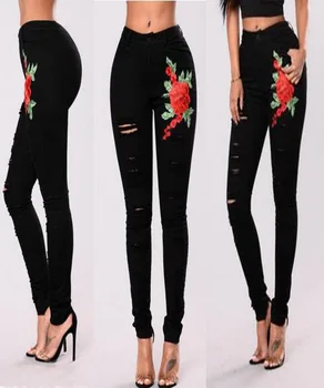 Women Jeans Elastic Black Skinny High Waist Hole Embroidery Denim Pants Womens Pencil Pants Pantalon Skinny Jeans Woman
Women Jeans Elastic Black Skinny High Waist Hole Embroidery Denim Pants Womens Pencil Pants Pantalon Skinny Jeans Woman