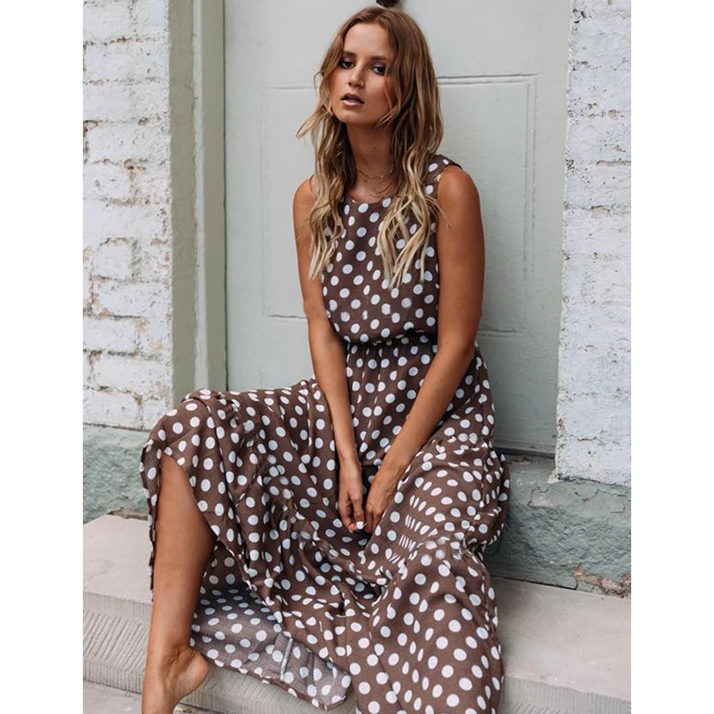 PickYourLook Women Dress Sleeveless Polka Dot Printed Dress Maxi Bohemian Casual Beach Party Sundress Summer Dress 2019 New H30
PickYourLook Women Dress Sleeveless Polka Dot Printed Dress Maxi Bohemian Casual Beach Party Sundress Summer Dress 2019 New H30