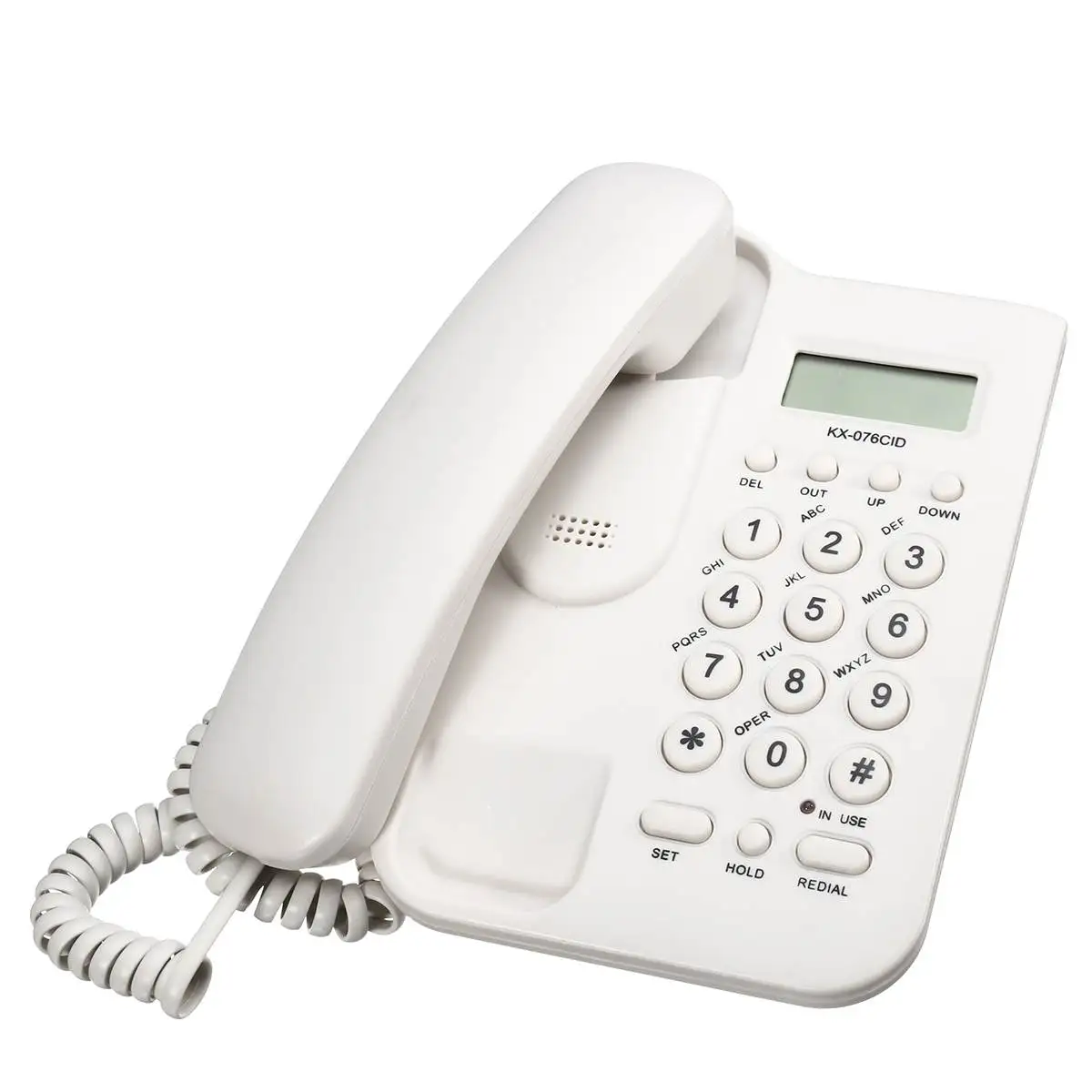 White Corded Phone Round Button Caller ID Landline Desktop Home Telephone Hotel Bar Office Business Calling Phones 12.8X18cm 
White Corded Phone Round Button Caller ID Landline Desktop Home Telephone Hotel Bar Office Business Calling Phones 12.8X18cm