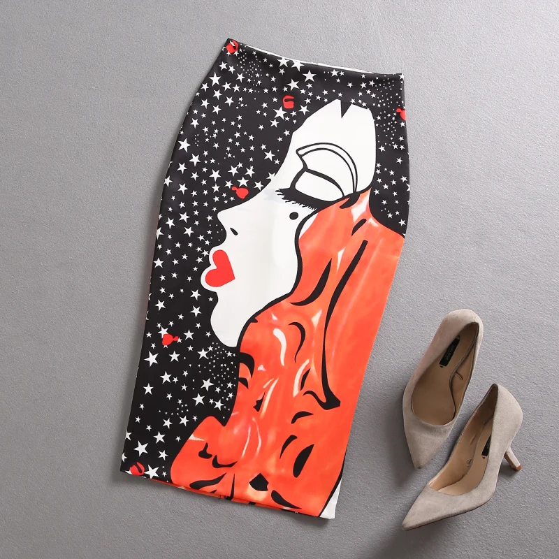 PHOEBE HZ 2018 Autumn Style face print Pencil Skirt Women High Waist Vintage Elegant
PHOEBE HZ 2018 Autumn Style face print Pencil Skirt Women High Waist Vintage Elegant