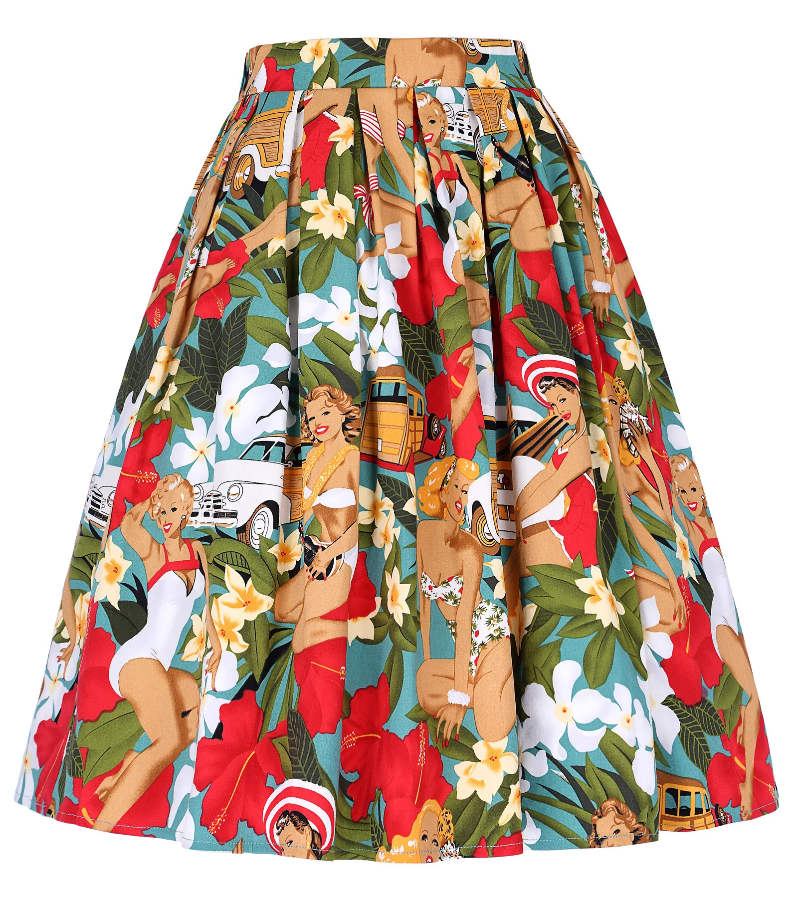 Womens 50s 60s Vintage Skirts High Waist Floral Print Flared Pleated Skirt Plus Size Multi-Colored
Womens 50s 60s Vintage Skirts High Waist Floral Print Flared Pleated Skirt Plus Size Multi-Colored