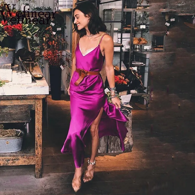 Vefinear New Satin Party Club Dress Halter Fold Neck Women Silk Satin Dresses Sexy Bodycon Strap Cross Black Midi Slip Dress XL
Vefinear New Satin Party Club Dress Halter Fold Neck Women Silk Satin Dresses Sexy Bodycon Strap Cross Black Midi Slip Dress XL