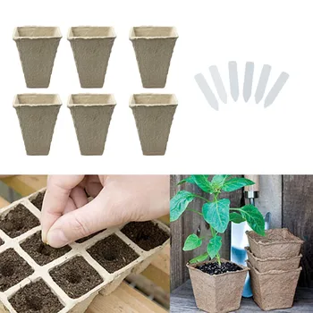 Behogar 50pcs Square Peat Pots Plant Seedling Starters Cups Nursery Herb Seed Biodegradable Pots with Label Maker Tags
Behogar 50pcs Square Peat Pots Plant Seedling Starters Cups Nursery Herb Seed Biodegradable Pots with Label Maker Tags