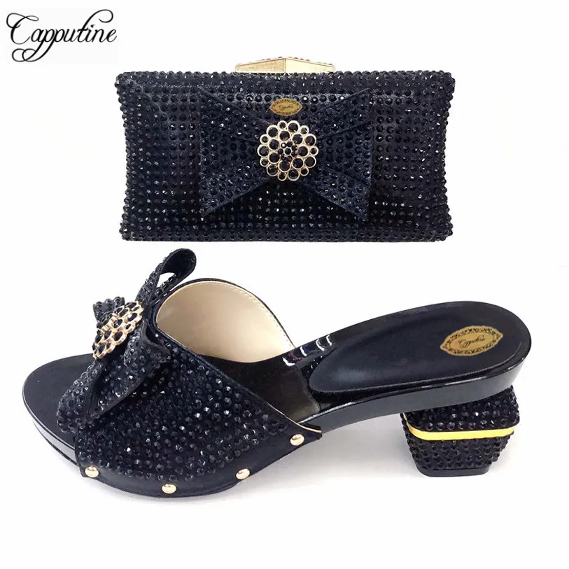 High Quality African Shoes And Bag Set For Party Summer Fashion Rhinestone High Heels Slipper Shoes And Bag Set For Party TX-721
High Quality African Shoes And Bag Set For Party Summer Fashion Rhinestone High Heels Slipper Shoes And Bag Set For Party TX-721