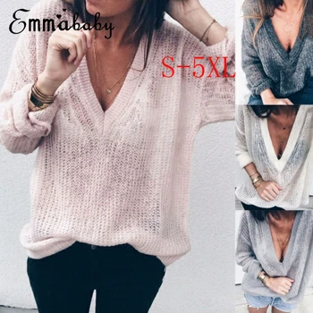 Women V-Neck Knitted Sweater Women's Knitted Sweater Knitwear Pullover Autumn Winter Tops Women Jumpers Casual Sexy Sweaters
Women V-Neck Knitted Sweater Women's Knitted Sweater Knitwear Pullover Autumn Winter Tops Women Jumpers Casual Sexy Sweaters