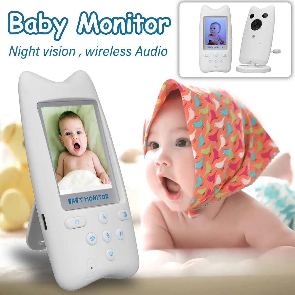 2.4" Wireless Audio Video Baby Monitor LCD Security Camera Night Vision Two Way Talk Music Temperature Monitoring Baby Safety
2.4" Wireless Audio Video Baby Monitor LCD Security Camera Night Vision Two Way Talk Music Temperature Monitoring Baby Safety