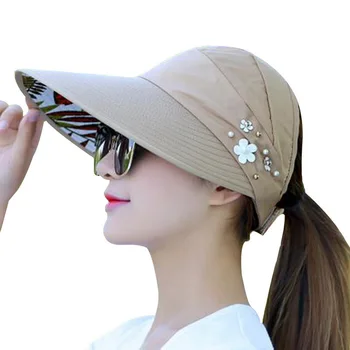 2018 New Summer Beach Women Sun Hats Uv Protection Pearl Packable Sun Visor Hat With Big Heads Wide Brim Female Cap Hot
2018 New Summer Beach Women Sun Hats Uv Protection Pearl Packable Sun Visor Hat With Big Heads Wide Brim Female Cap Hot