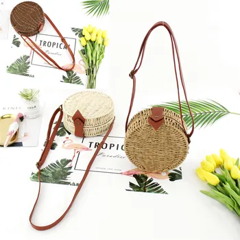 Women Girls Straw Bag Woven Round Handbag Purse Crossbody Beach Summer Storage Bags
Women Girls Straw Bag Woven Round Handbag Purse Crossbody Beach Summer Storage Bags