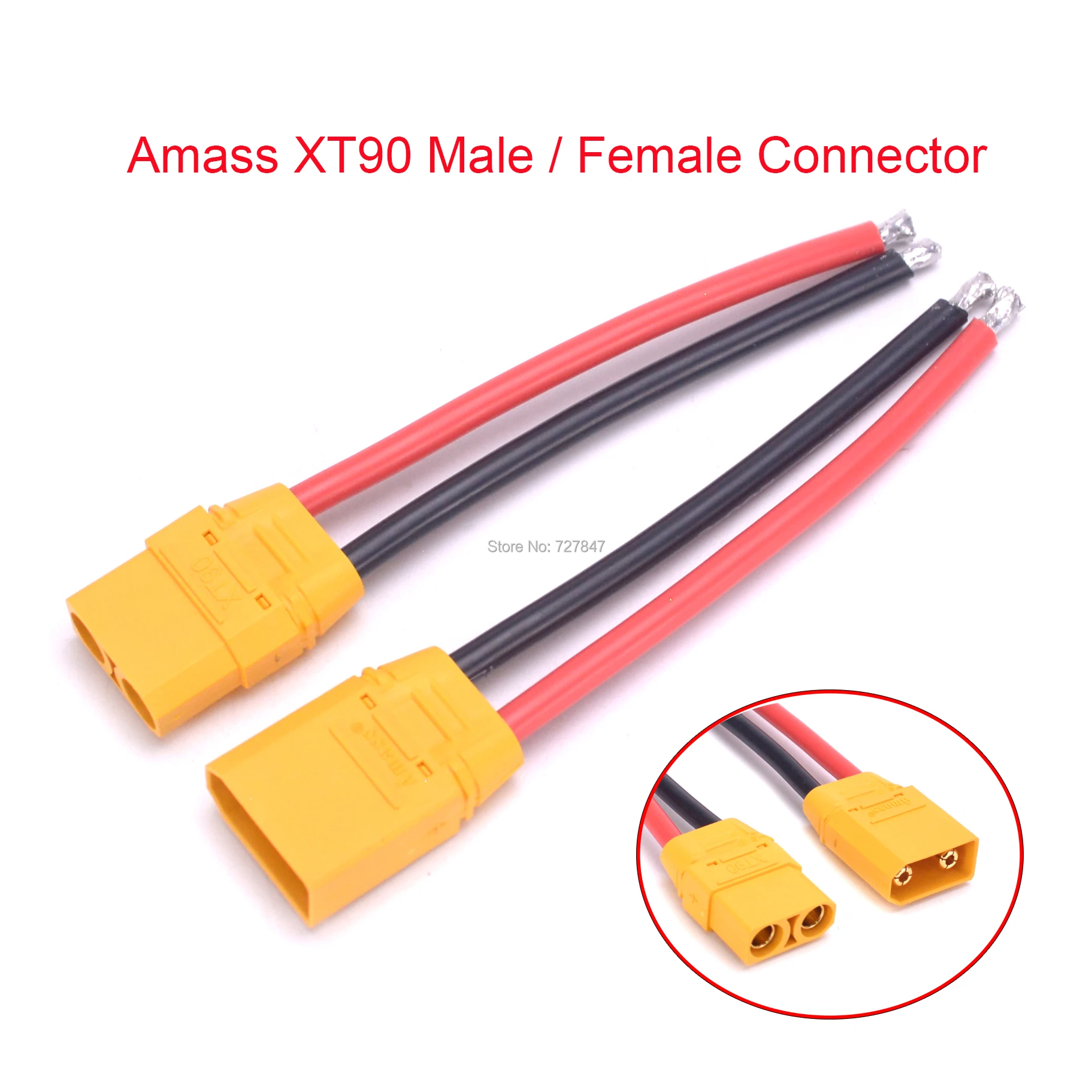 Amass XT90 XT 90 Connector Male Female Connector plug RC Battery Cable with 90mm 12AWG Silicone Wire
Amass XT90 XT 90 Connector Male Female Connector plug RC Battery Cable with 90mm 12AWG Silicone Wire