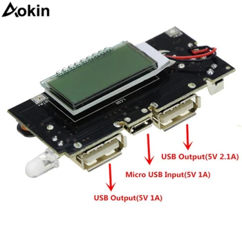 Aokin Dual USB 18650 Battery Charger PCB Power Module 5V 1A 2.1A Mobile Power Bank Accessories For Phone DIY LED Module Board
Aokin Dual USB 18650 Battery Charger PCB Power Module 5V 1A 2.1A Mobile Power Bank Accessories For Phone DIY LED Module Board