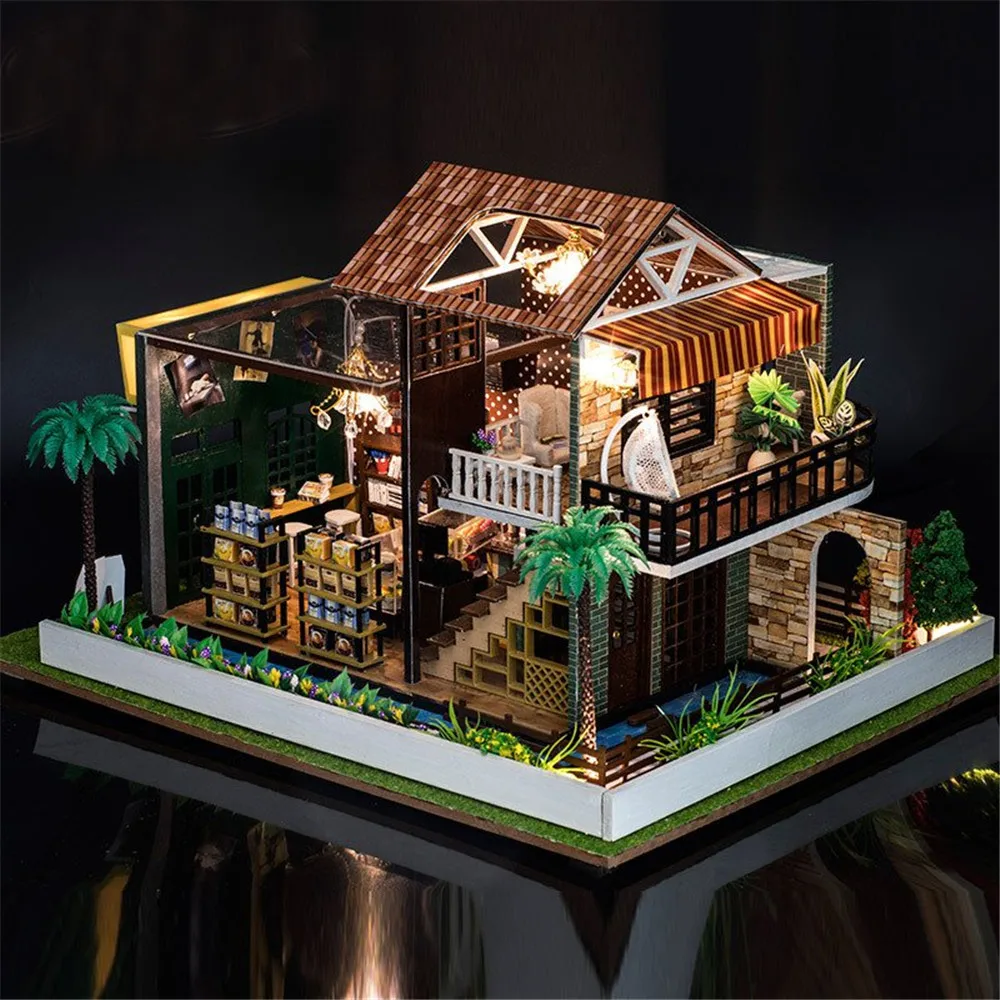 Assemble Doll House K-035F Cafe Dollhouse DIY Play Wooden With Furniture Miniature House Children Kids Improve Operation Ability
Assemble Doll House K-035F Cafe Dollhouse DIY Play Wooden With Furniture Miniature House Children Kids Improve Operation Ability