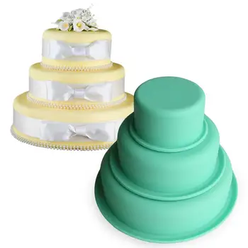 3PCS/Set Silicone Cake Baking Mold DIY Three-Layer Round Shape Baking Tools Birthday Wedding Fondant Cake High Quality Mold
3PCS/Set Silicone Cake Baking Mold DIY Three-Layer Round Shape Baking Tools Birthday Wedding Fondant Cake High Quality Mold
