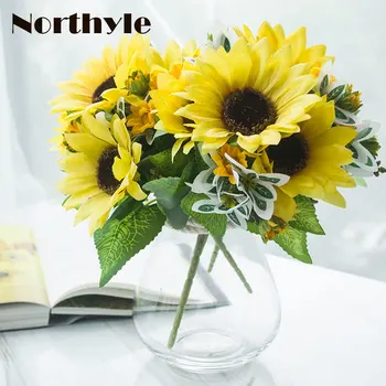 TZ126361 Potted Fake Sunflower Artificial Flowers Home Decor 1pcs Glass Vase + 3pcs Sunflower Wedding Flower Decoration
TZ126361 Potted Fake Sunflower Artificial Flowers Home Decor 1pcs Glass Vase + 3pcs Sunflower Wedding Flower Decoration