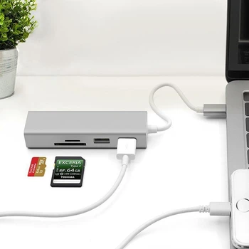 5 in 1 USB C Hub 3.0 Type-C Adapter Data Sync Card Reader RJ45 Ethernet LAN
5 in 1 USB C Hub 3.0 Type-C Adapter Data Sync Card Reader RJ45 Ethernet LAN