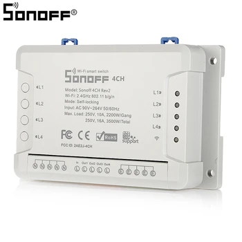 SONOFF 4CH Rev2 4 Channel Wireless WiFi Smart Switch 2200W gang APP Remote Control Automation Module Controller for Smart Home
SONOFF 4CH Rev2 4 Channel Wireless WiFi Smart Switch 2200W gang APP Remote Control Automation Module Controller for Smart Home